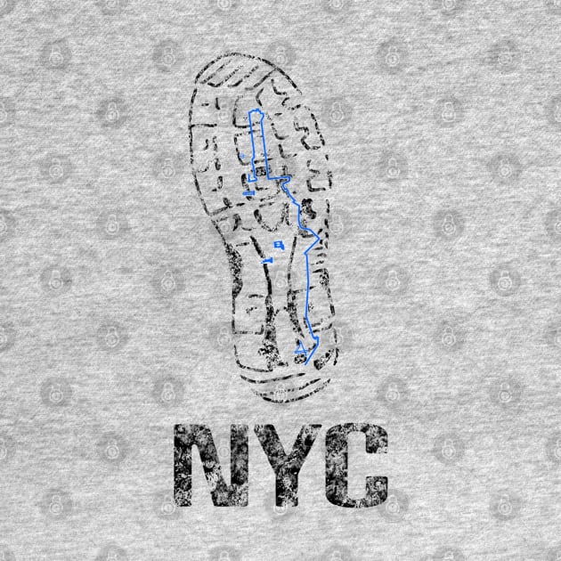 New York Runner Route City Beats Shoe Print | New York 26.2 by Bored Imagination Pop Art Absurdities 